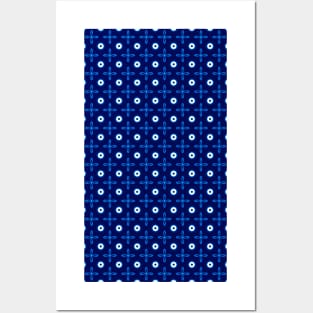 Blue Infinite Symmetry Pattern Posters and Art